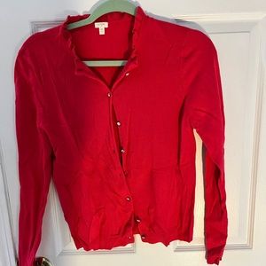 2 JCREW Cardigans in Cream and Red